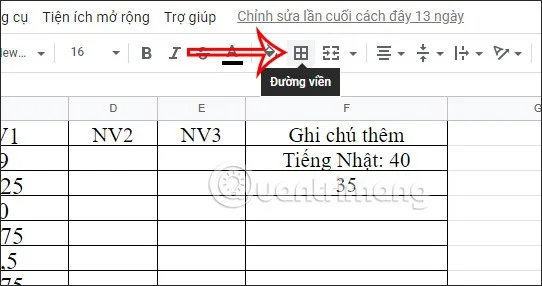 Comment créer une couleur de bordure de cellule dans Google Sheets
