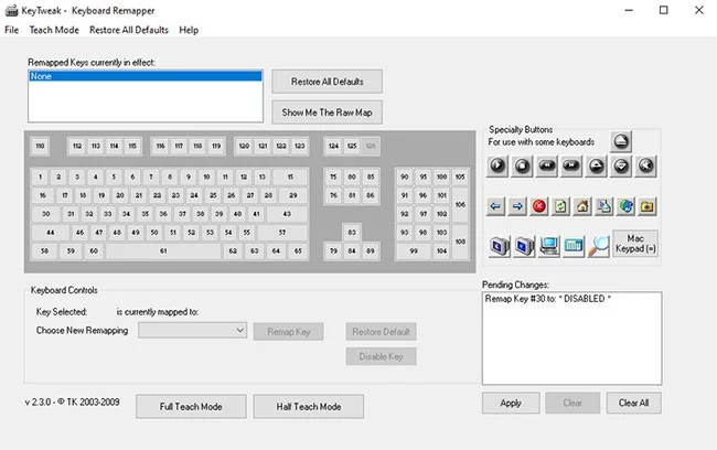 Windows 10 klavyesindeki herhangi 1 veya daha fazla tuş nasıl devre dışı bırakılır?