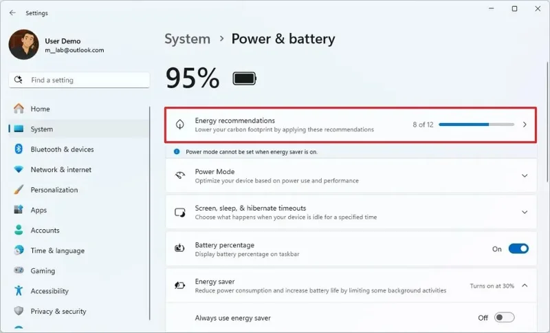 How to check which apps use a lot of battery on Windows 11