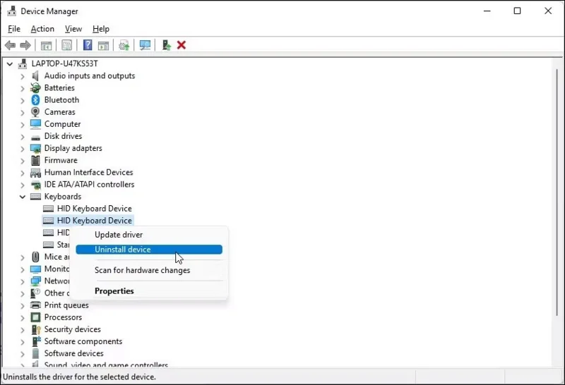 How to disable the built-in laptop keyboard in Windows