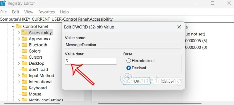 Instruções para ajustar o tempo de exibição das notificações do Windows 11