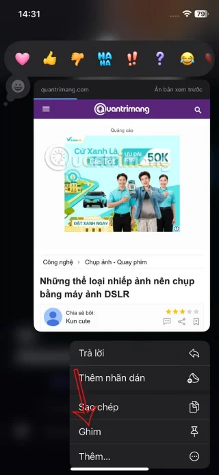 Cum să fixați conținutul partajat în mesajele iPhone