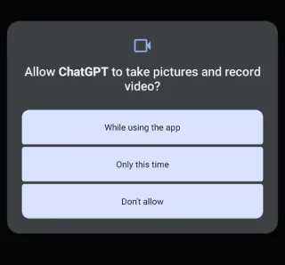 Instruções para gravar vídeo ao vivo no ChatGPT Voice