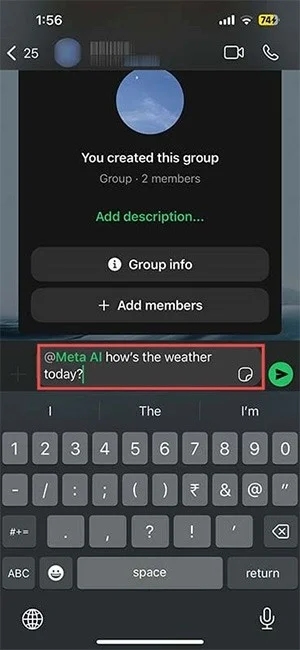 Cómo enviar mensajes a Meta AI en grupos de WhatsApp