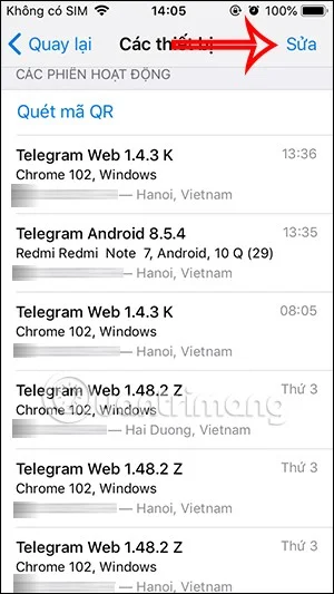 How to log out of Telegram account remotely