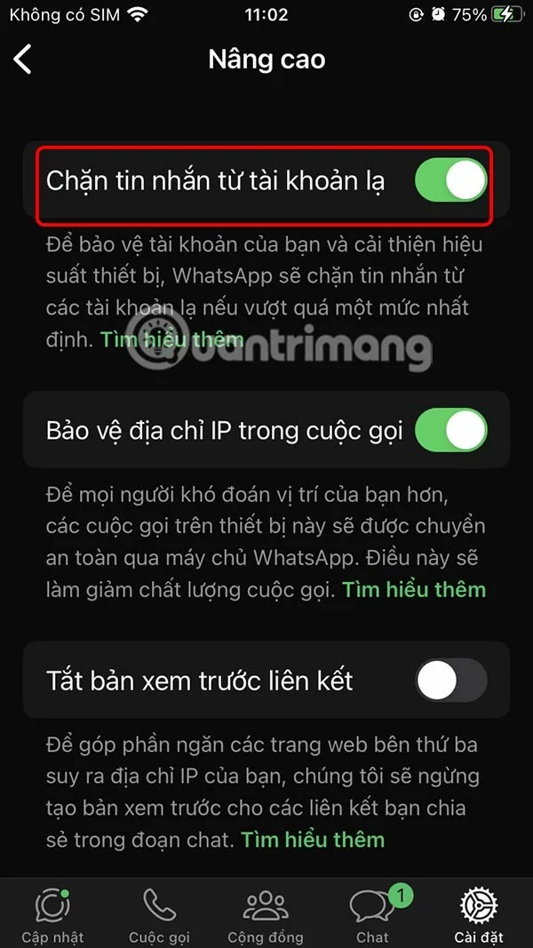 Garip WhatsApp hesaplarından gelen mesajları engelleme talimatları
