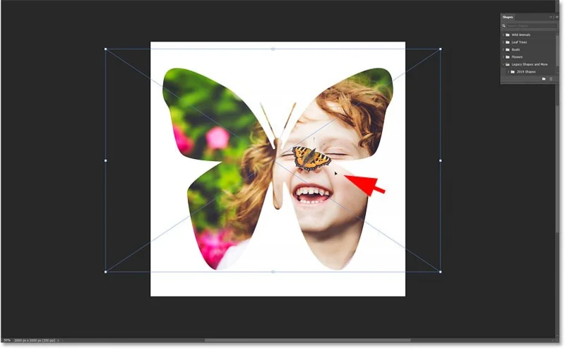 Een foto in een vorm invoegen in Photoshop