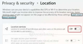 How to turn off location tracking on Windows 11