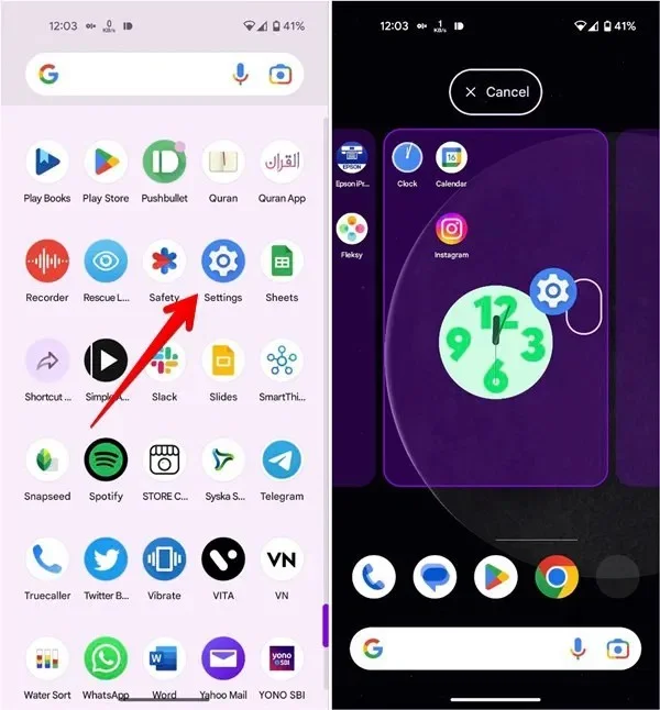 Android 홈 화면에 설정 앱 바로가기를 추가하는 방법