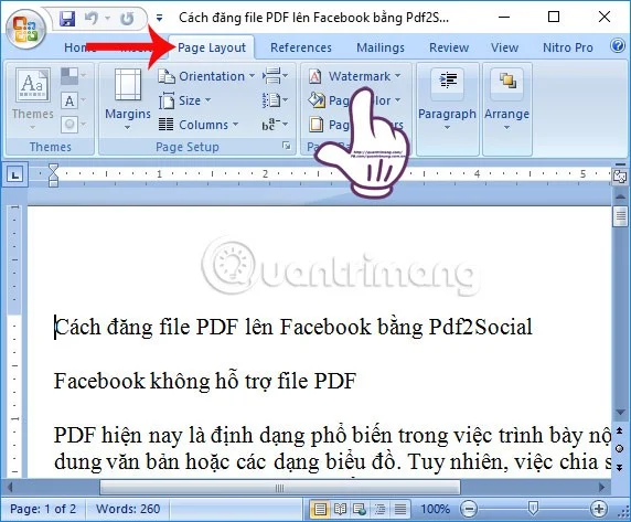How to insert and remove watermark in Word document