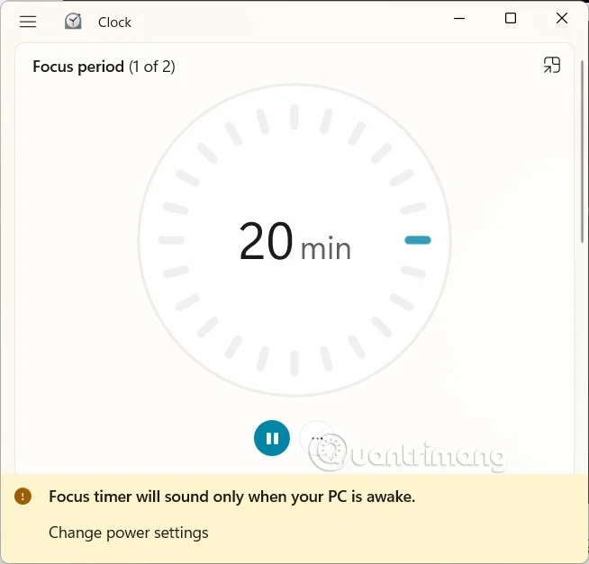 Instructions for using Windows Focus to increase concentration
