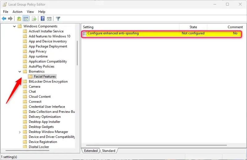 Instruções para habilitar o anti-spoofing no Windows 11