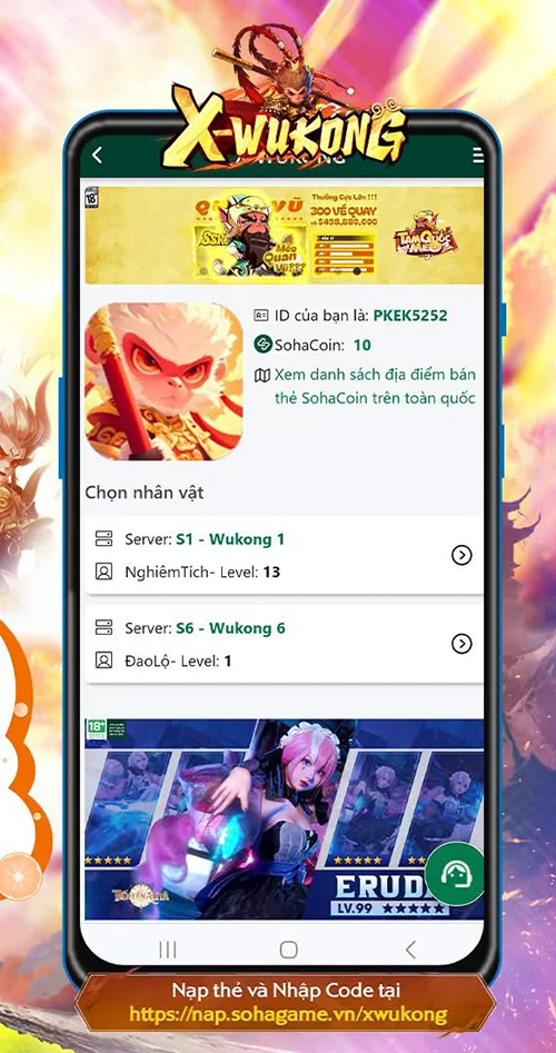 Último código de X-Wukong Dai Chien Tam Gioi y cómo canjearlo