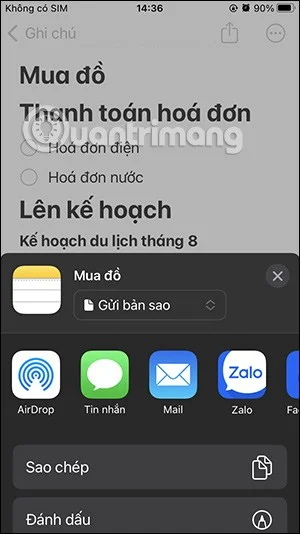 iPhone notlarının bir kopyası nasıl gönderilir