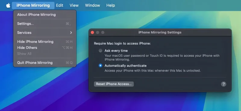 iPhone 화면을 Mac으로 미러링하기 위해 iPhone 미러링을 설정하는 방법