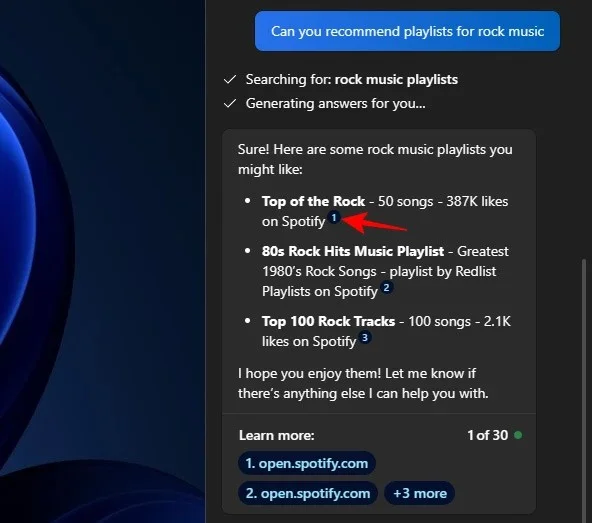 Hoe je Spotify-afspeellijsten op Copilot kunt zoeken