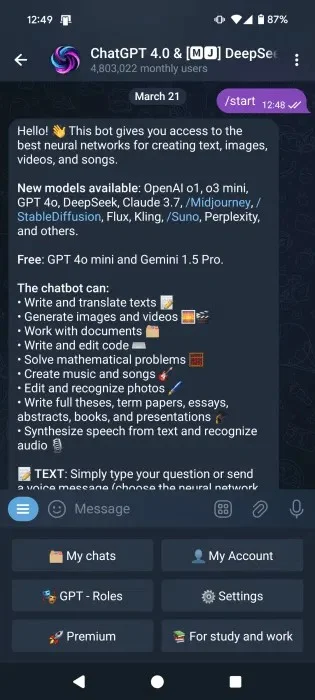 Hoe krijg je toegang tot ChatGPT op Telegram?