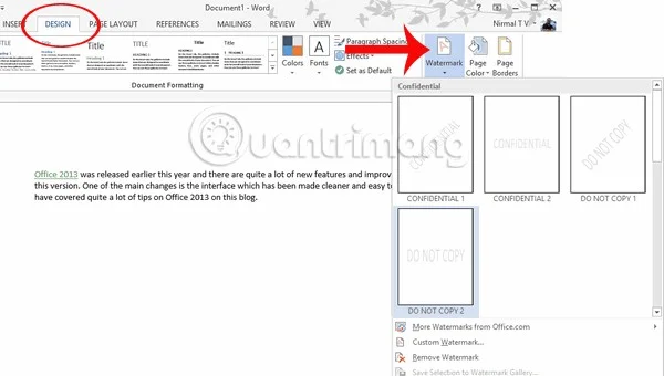 How to insert and remove watermark in Word document