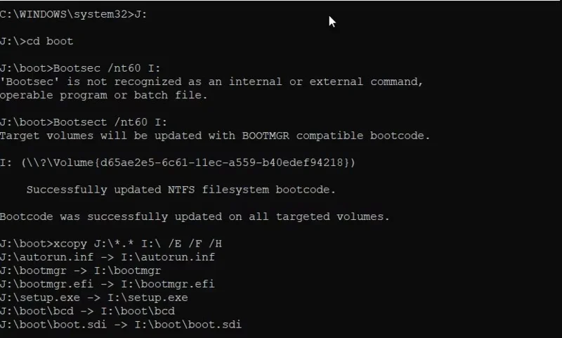 Cómo crear un arranque USB mediante el símbolo del sistema