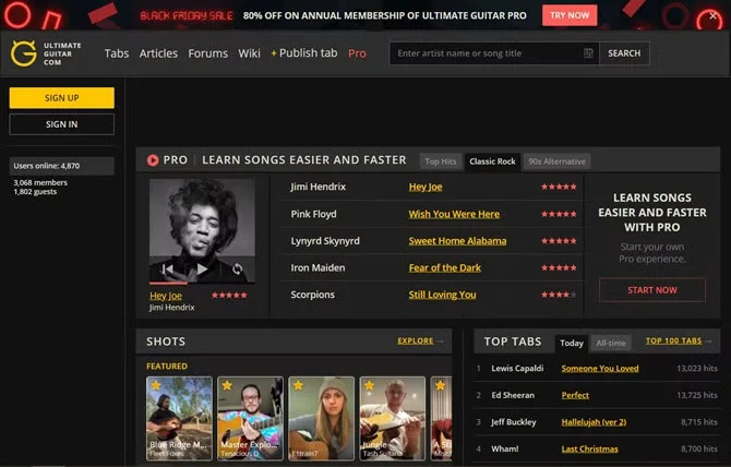 Los 7 mejores sitios web para encontrar acordes de guitarra para canciones