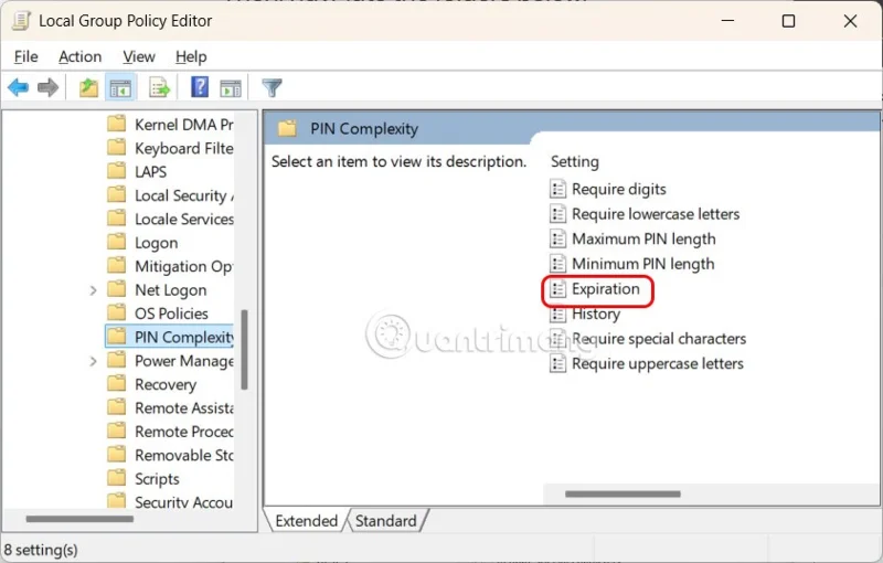 How to set Windows 11 PIN expiration date