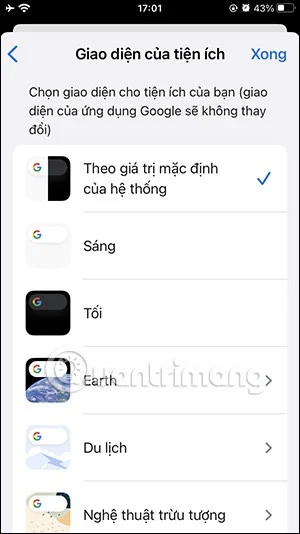 iPhone에서 Google 위젯 테마를 변경하는 방법