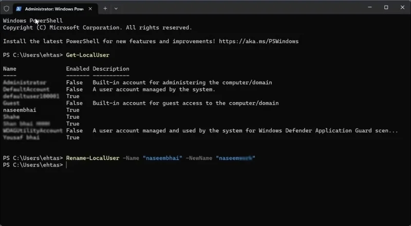 How to change username in Windows 11