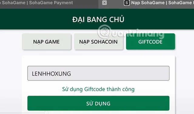 Código Dai Bang Chu, código de regalo Dai Bang Chu último evento