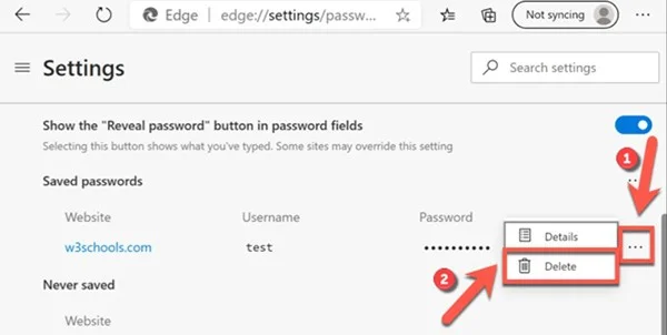 Cómo administrar contraseñas guardadas en Microsoft Edge: ver, eliminar, editar, exportar
