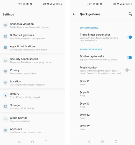 Cómo hacer una captura de pantalla en teléfonos OnePlus