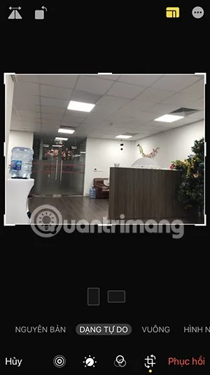 Instruções para cortar fotos livremente no iPhone, cortando fotos de acordo com a proporção