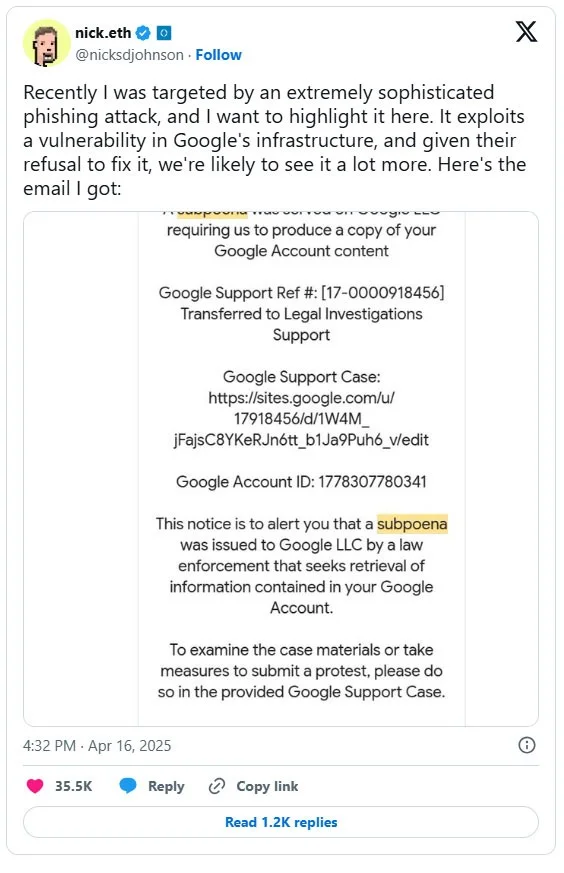 Nueva estafa de Gmail de... ¿Google?