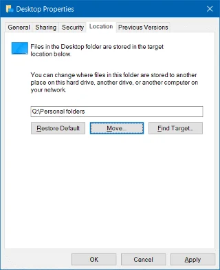 Move Desktop, Downloads and Documents to another drive on Windows 10