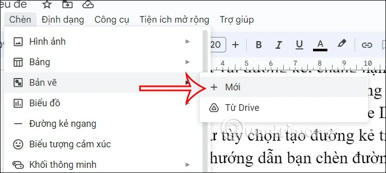 Instrucciones para insertar líneas horizontales y verticales en Google Docs