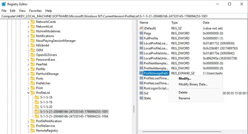 How to change User Profile folder name in Windows 11