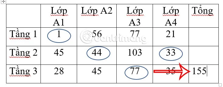 Instruções sobre como calcular somas no Word