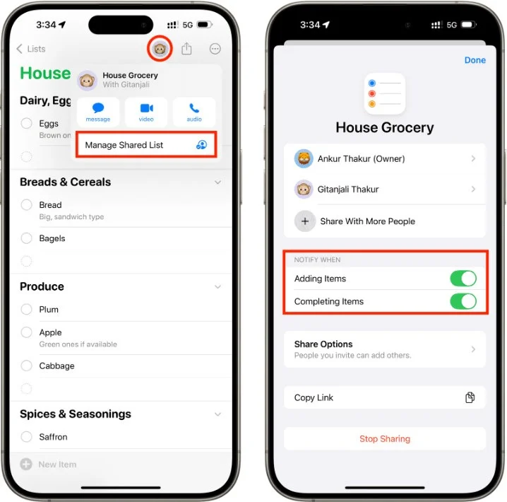 iPhone'da paylaşılan bir hatırlatıcı listesi nasıl oluşturulur