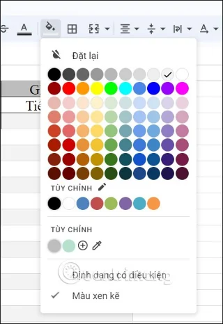 Instructions pour colorier les cellules et le texte dans Google Sheets