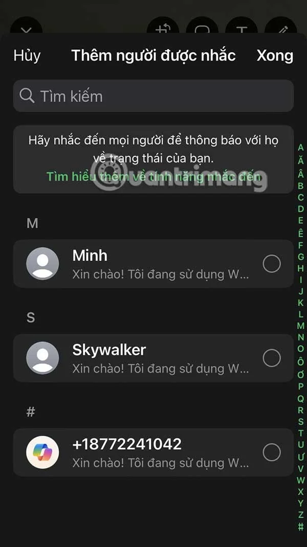 Cómo etiquetar amigos en el estado de WhatsApp