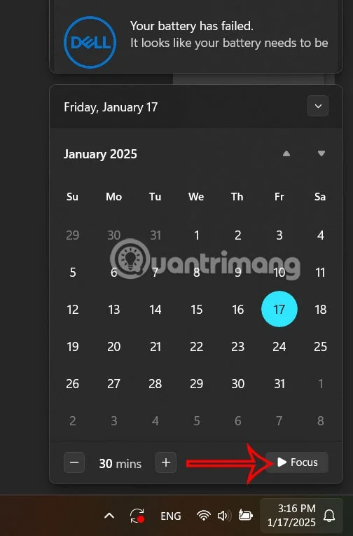 Instructions for using Windows Focus to increase concentration