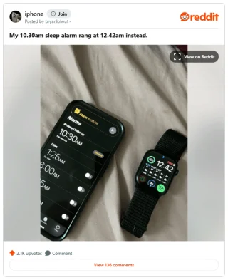 IPhone ma dziwny problem z alarmem