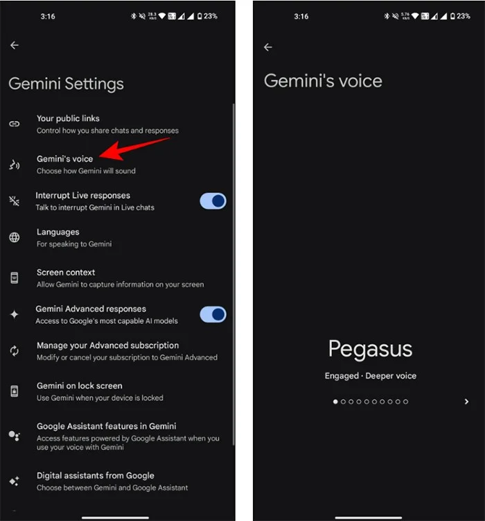 Cómo cambiar la voz de Gemini Live