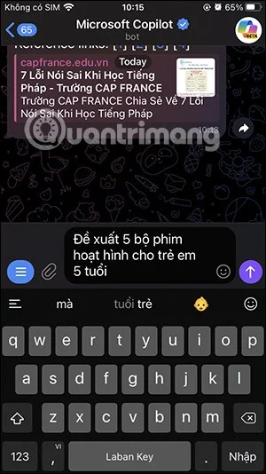 Consejos para usar el chatbot de IA Copilot en Telegram
