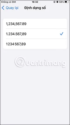 iPhone'da sayı biçimini değiştirme talimatları