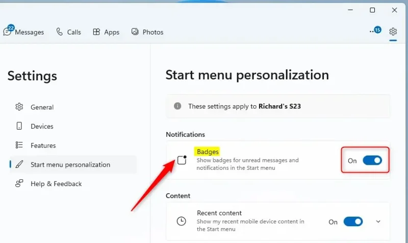 So verbergen Sie Telefonbenachrichtigungssymbole im Windows 11-Startmenü