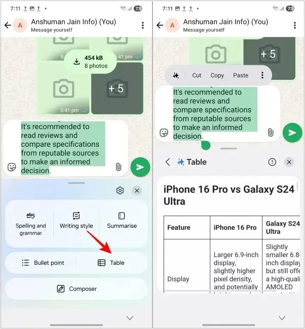 Cómo usar el Asistente de escritura con IA en Samsung