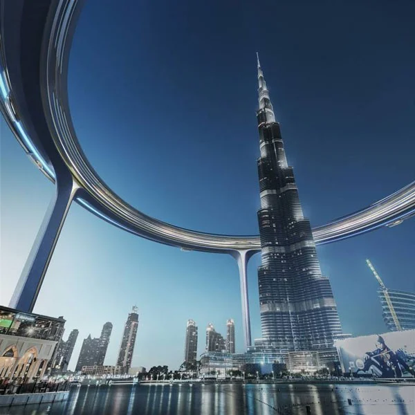 Admira Downtown Circle, una ciudad circular en el cielo con una circunferencia de 3.000 m que rodea la torre Burj Khalifa.