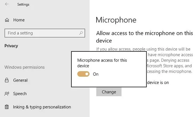 Fix microphone not working in Windows 10