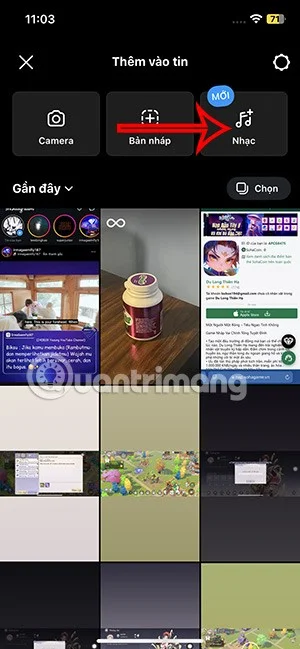 Instruções para postar histórias de músicas no Instagram