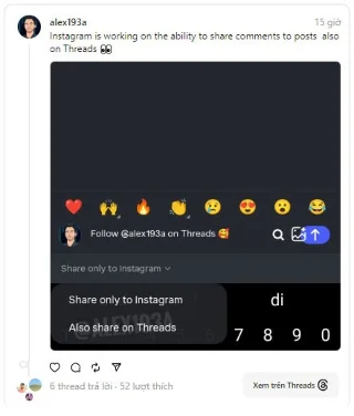 Los usuarios podrán ver próximamente comentarios de Instagram en los hilos